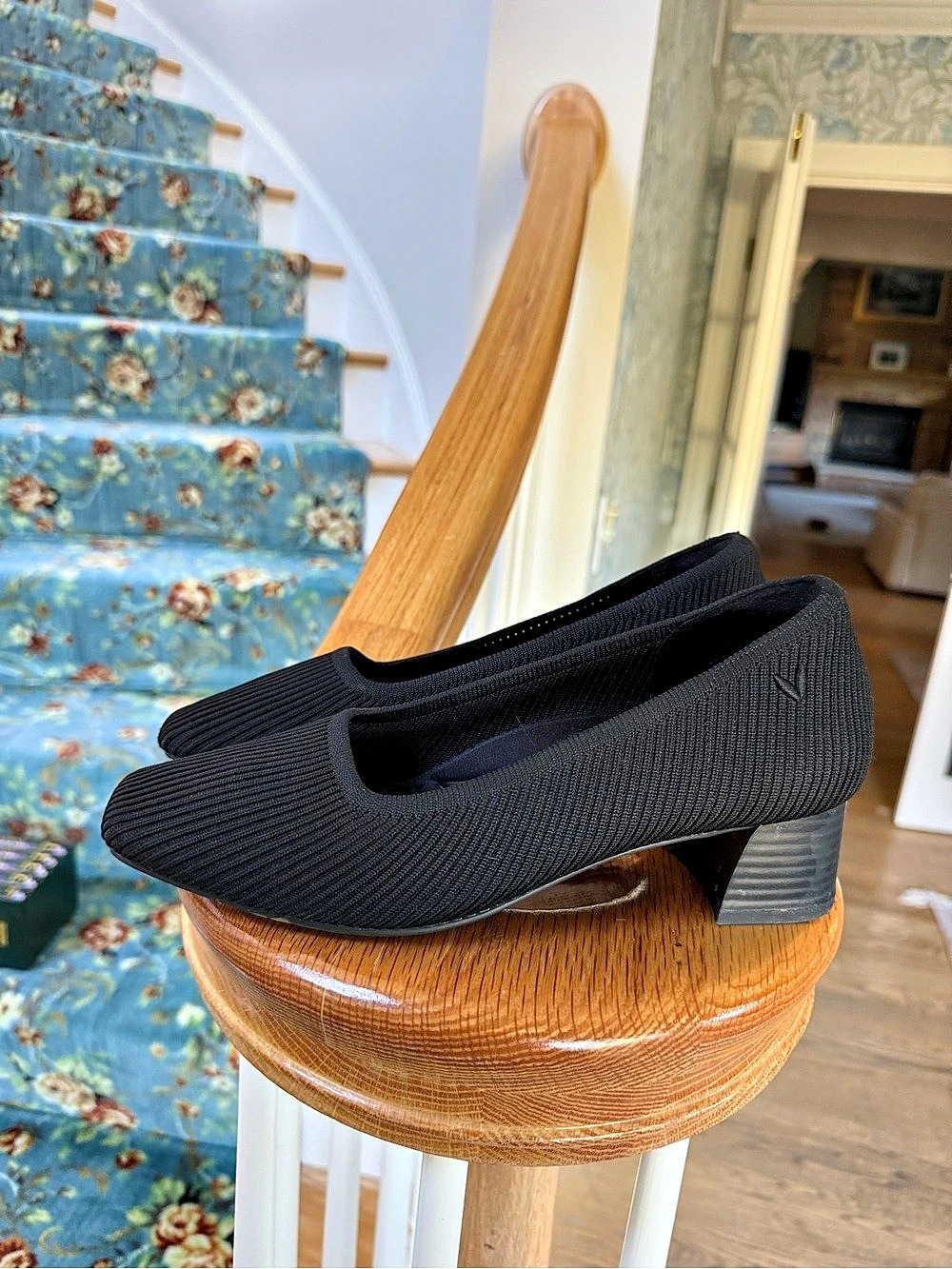 VIVAIA square toe shoes Heels Black EU 39.5 ribbed fabric. Great!